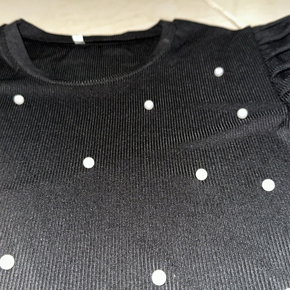 Puff‎ sleeves black blouse Sz. L - Picture 4 of 7